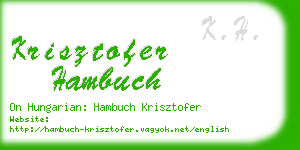 krisztofer hambuch business card